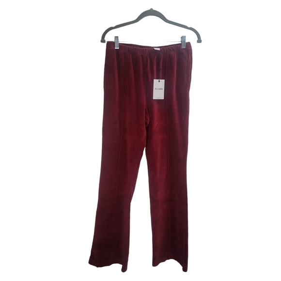 RE/DONE Burgundy Velour Flare Lunge Pants Size Small@❗SALE❗ - Picture 3 of 12